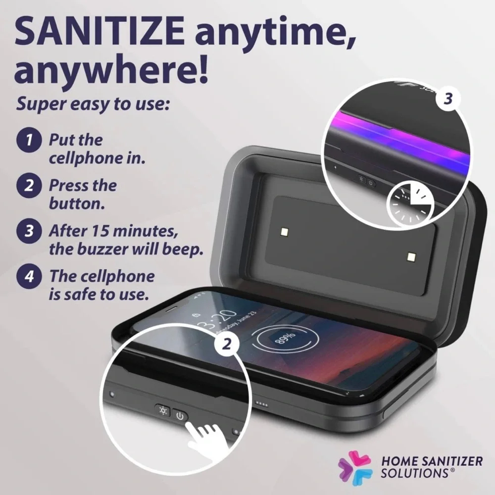 UV Phone Sanitizer with Smartphone Charger Powerbank 5000 mah
